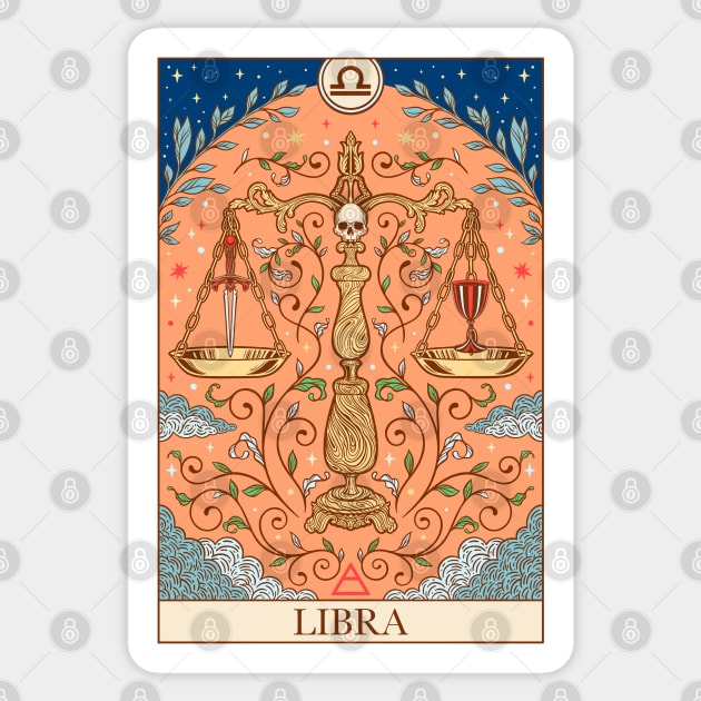 Zodiac sign tarot card Libra Sticker by OccultOmaStore